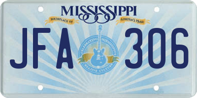 MS license plate JFA306