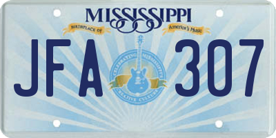 MS license plate JFA307