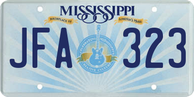 MS license plate JFA323