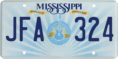 MS license plate JFA324