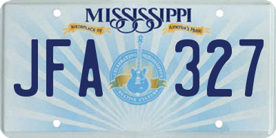 MS license plate JFA327