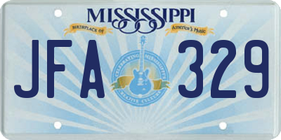 MS license plate JFA329