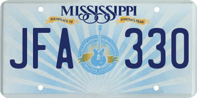 MS license plate JFA330
