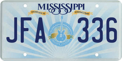 MS license plate JFA336