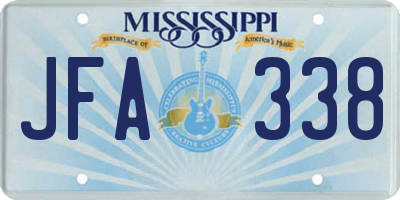 MS license plate JFA338