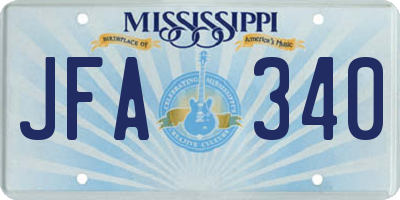MS license plate JFA340