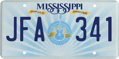 MS license plate JFA341