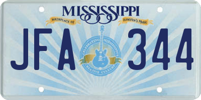 MS license plate JFA344
