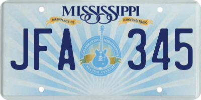 MS license plate JFA345