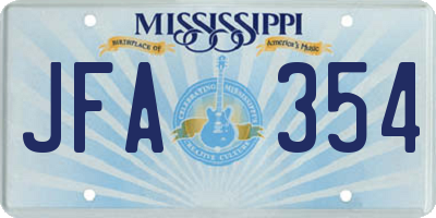 MS license plate JFA354