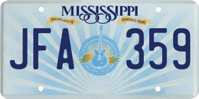 MS license plate JFA359