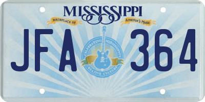 MS license plate JFA364