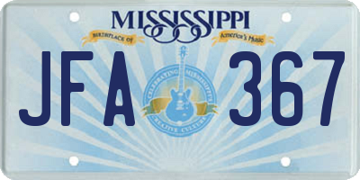 MS license plate JFA367