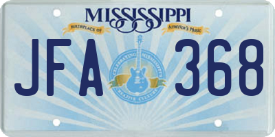 MS license plate JFA368
