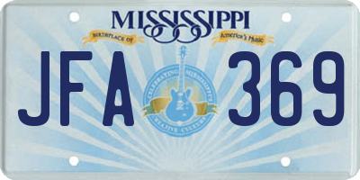MS license plate JFA369
