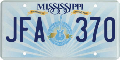MS license plate JFA370