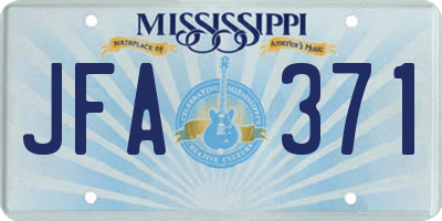 MS license plate JFA371