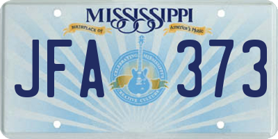 MS license plate JFA373