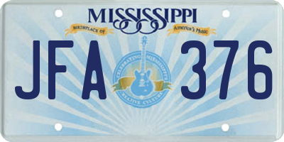 MS license plate JFA376