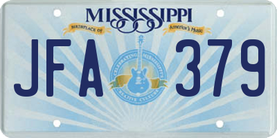 MS license plate JFA379