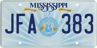 MS license plate JFA383