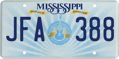 MS license plate JFA388
