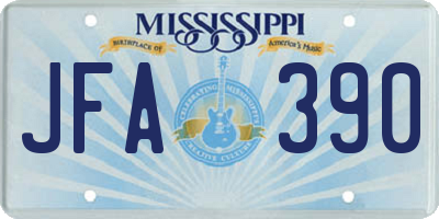 MS license plate JFA390