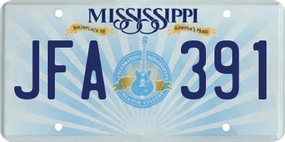 MS license plate JFA391
