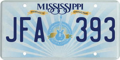 MS license plate JFA393