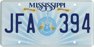 MS license plate JFA394