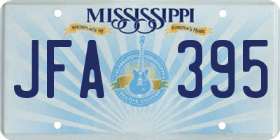 MS license plate JFA395