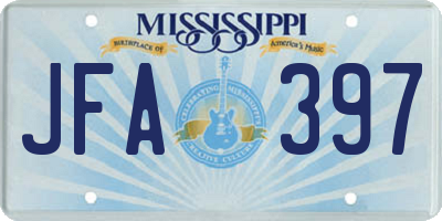 MS license plate JFA397