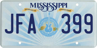 MS license plate JFA399