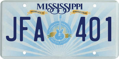 MS license plate JFA401