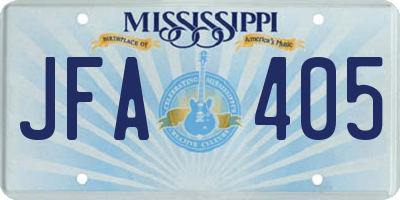 MS license plate JFA405