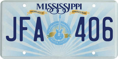 MS license plate JFA406