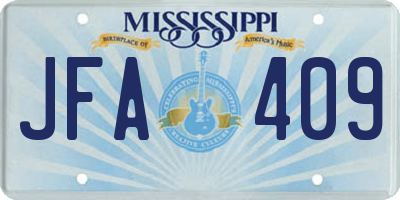 MS license plate JFA409