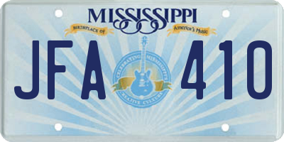MS license plate JFA410