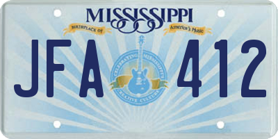 MS license plate JFA412