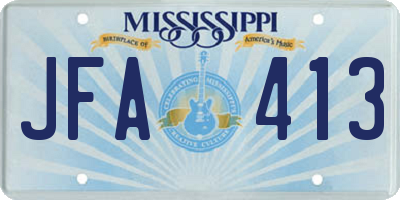 MS license plate JFA413