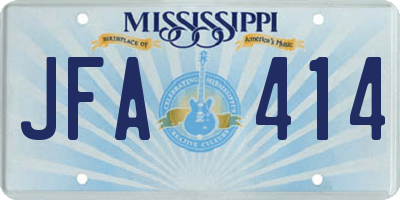 MS license plate JFA414