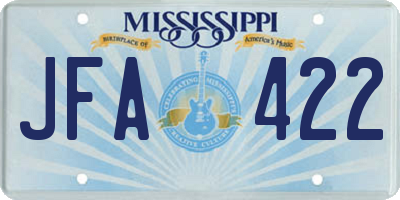 MS license plate JFA422