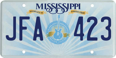 MS license plate JFA423