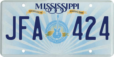 MS license plate JFA424