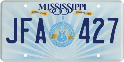 MS license plate JFA427
