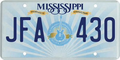 MS license plate JFA430