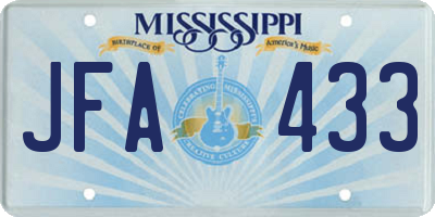MS license plate JFA433