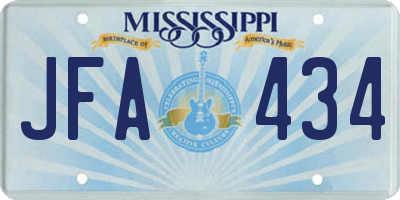 MS license plate JFA434
