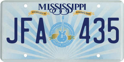 MS license plate JFA435