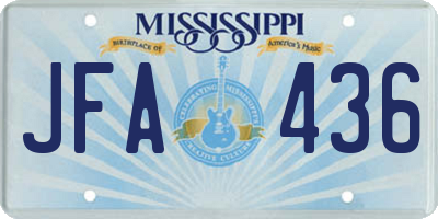 MS license plate JFA436